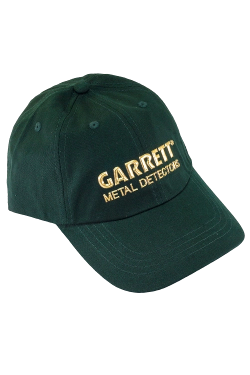 Green baseball cap with gold Garrett logo