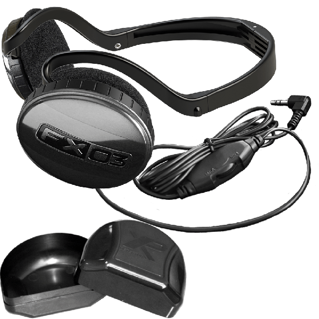 XP lightweight FX03 headphones with storage box